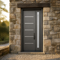 Portes principales en acier, barres de fer forgé, vitrage et porte simple, volet métallique en aluminium motif fleur de lotus, grille de protection en fer pour maison, porte en fer forgé