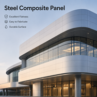 Panneau composite en acier coloré revêtu de PE de 0,5 mm, isolation acoustique et thermique pour cloisons intérieures de bureaux