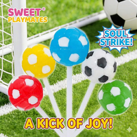 Sucettes en gros en forme de ballon de football, bonbons durs sur le thème du sport, saveurs créatives de fruits pour tir au but, cadeau pour enfants, HALAL en vrac