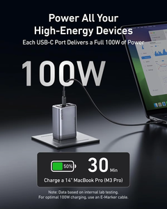 อะแดปเตอร์ Anker Prime 100W GaN ชาร์จเร็ว 3 พอร์ต USB-C แบบพับได้ พกพาสะดวก สำหรับรุ่น A2688 100W GaN Prime สำหรับ IP - Product Image 5