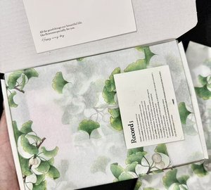 17g <b>tissue</b> <b>paper</b> packaging Green ginkgo <b>pattern</b> clothing and gift packaging <b>paper</b> Customizable logo size - Product Image 1