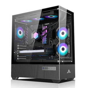 Venta al por mayor de fábrica Atx <span class=keywords><strong>Gaming</strong></span> <span class=keywords><strong>PC</strong></span> Case White Mid Tower Gamer Case MATX Micro Desk Gabinete de computadora de vidrio templado para escritorio - Product Image 2