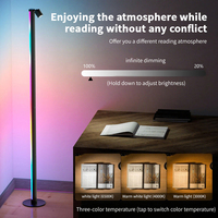 Lampe d'angle sur pied à changement de couleur RGB, intelligente, avec synchronisation musicale Wi-Fi, lumière d'ambiance LED pour salon, salle de jeux, chambre à coucher