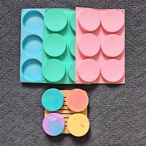 Molde de disco de 6 agujeros, molde Circular de silicona para hornear pasteles, adecuado para pastel en capas, hamburguesa, pan, cocina, bandeja para hornear - Product Image 3