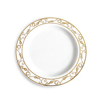 Assiettes en plastique pour mariage et fête de 10,25 pouces, design personnalisé à motif floral, assiettes de présentation en plastique
