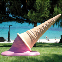 Sculpture géante en résine de cornet de glace sur mesure, légère, couleur personnalisée, accessoires pour la décoration de magasin
