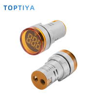 Voltmètre numérique série TOPTIYA AD16-22 DSV avec affichage LED multicolore, voyant lumineux, boîte de distribution de signal, trou de 22 mm
