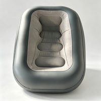 Fauteuil Gonflable Confortable d'Usine OEM, Pliant et Léger, en PVC Floqué, avec Repose-Pieds, pour SUV, Camping en Extérieur, Pompe Incluse