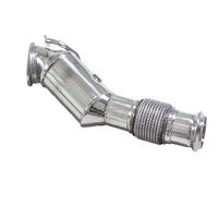 OEM Cocok untuk BMW 420i 425i 430i 2.0T G22 G23 G26 B48 2019-2024 Tanpa Katalis 304SUS Pipa Knalpot Performa Tinggi Poles Berkilau