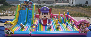 Grande castello gonfiabile buttafuori casa con scivolo zampa di cane di pattuglia cartone animato commerciale noleggio OEM fornitura di fabbrica - Product Image 2