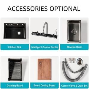 7546 Évier De Cuisine Multifonction Moderne En Acier Inoxydable Avec Clé De Piano Smart LED Cascade Robinet Fregaderos De Cocina - Product Image 6