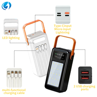 Batterie externe portable haute capacité 40000mAh à charge rapide avec lumière LED pour le camping