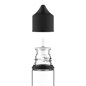 Botella Unicornio de PET de 60 ml de Chubby Gorilla con CRC y Bandas de Seguridad (Botella Transparente/Tapa Negra Opaca) - Product Image 6