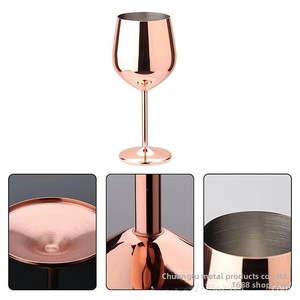 Flûte à pied simple en acier inoxydable 304 classique, grande capacité, en forme de flûte, incassable, plaquée cuivre, 500 ml - Product Image 3