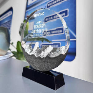 Plaque de récompense <span class=keywords><strong>en</strong></span> marbre avec logo personnalisé <span class=keywords><strong>en</strong></span> gros, avec cristal rond <span class=keywords><strong>en</strong></span> verre, trophée MH-J0571 - Product Image 3