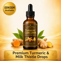 Complément Naturel Liquide de Curcuma, Chardon-Marie et Curcumine pour la Santé Hépatique Adulte – Gouttes Herbales à l'Orange – Fabrication GMP