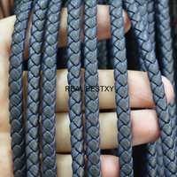 2025 yeni yaklaşık: 6*4mm donanma siyah mikrofiber geniş düz örgülü deri halat siyah dize kordon için DIY bilezik takı zanaat yapmak