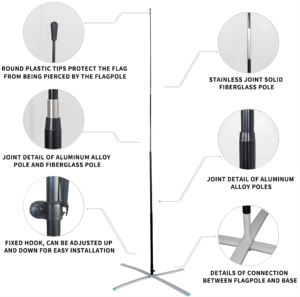 बेस पोल किट डबल साइड लोगो प्रिंट कस्टम विज्ञापन बीच फेदर फ्लैग के साथ इवेंट आउटडोर विंडप्रूफ टियरड्रॉप फ्लाइंग बैनर - Product Image 5