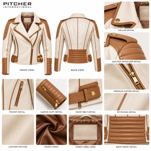 <b>Womens</b> Biker Leather <b>Jacket</b> Wholesale Supplier <b>for</b> US Retailers <b>Womens</b> Cropped Leather <b>Jacket</b> OEM Bulk - Product Image 6