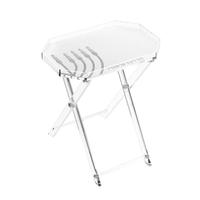 Table pliante en Lucite pour Hanouka, élégante, transparente, en acrylique, avec revêtement en cuir, pour articles religieux juifs