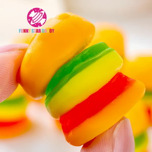 Bonbons en gelée en forme de hamburger dessin animé Bonbons gommeux conception personnalisée Bonbons aigres <span class=keywords><strong>Burger</strong></span> fruité Bonbons doux pour les enfants - Product Image 4