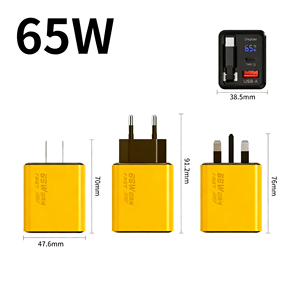 Nueva llegada Gadgets Artículo GaN 65W con pantalla LED Cargador rápido de pared de viaje USB C PD QC3.0 con cable retráctil para iPhone 17 - Product Image 6