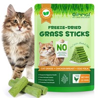 Oimmal favorise la santé digestive Bâtonnets de herbe à chat lyophilisés Encourage la mastication Aide au contrôle des boules de poils Bâtonnets de herbe à chat frais