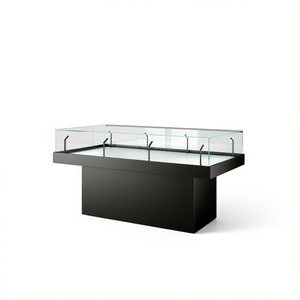 Vitrine de musée moderne 180x80x105cm en verre noir avec éclairage LED pour exposition - Product Image 2