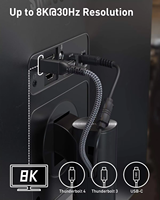 Câble Thunderbolt 4 avec synchronisation 40 Gbps, charge 240 W, affichage 8K et câble Thunderbolt 4 40 Gbps certifié Intel pour l'accueil