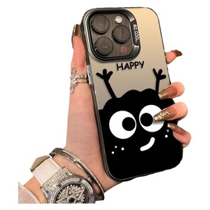 <span class=keywords><strong>Pop</strong></span> personalidad Bola de carbón negro monstruo de ojos grandes cara sonriente funda de teléfono para <span class=keywords><strong>iPhone</strong></span> 16 15 14 Plus 13 12 <span class=keywords><strong>11</strong></span> <span class=keywords><strong>Pro</strong></span> Max - Product Image 4