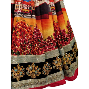 Diseñador bordado arte seda Lehenga Choli negro fiesta desgaste Color para Club Wear - Product Image 1