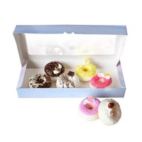 Scatola Personalizzata per Confezionamento di Torte, Pasticcini, Caramelle, Cioccolatini e Macaron, Scatola Regalo in Carta Laminata con Finestra Trasparente in Plastica