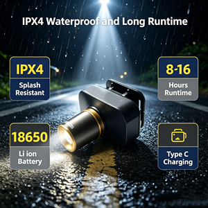 Phare LED à haute luminosité pour la circulation, longue autonomie, résistant à l'eau IPX4, pour le travail en extérieur et les activités nocturnes - Product Image 3