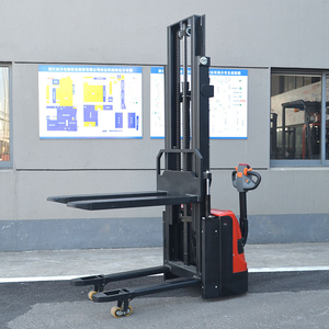 Chariot élévateur à fourche portatif pour piétons, 1,2 tonne, double levage, hauteur de levage 3000 mm, batterie au plomb-acide, électrique avec ouvertures latérales - Product Image 4