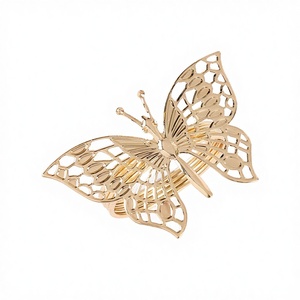 Metal Butterfly Napkin <b>Rings</b> for Party-Eco-Friendly Contemporary Design Gold/Silver Colors <b>Cheap</b> Simple Decor - Product Image 2