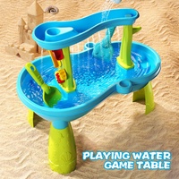 Samtoy 18 pièces activité d'été plage table à eau jouets jeu sable eau table de jeu pour enfants extérieur arrière-cour