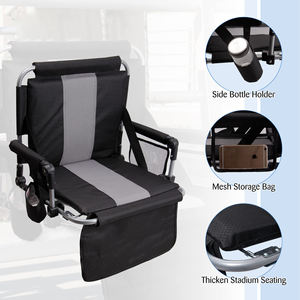 Vente en gros de chaise légère et portable pliante <span class=keywords><strong>pour</strong></span> équipe de stade avec porte-gobelet, sac en maille, crochets <span class=keywords><strong>pour</strong></span> cacher, <span class=keywords><strong>coussin</strong></span> de dossier - Product Image 2