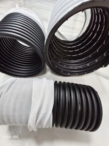 HongDun HD-P High-Performance Single Double Wall Abrasion-Resistant Fabric-Wrapped Perforated Corrugated Drain Pipe - Product Image 2