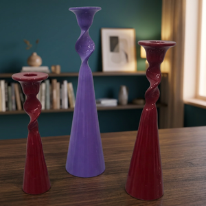 Fancy OEM Supported Powder Coated Finish Candlestick Holder in Purple and <b>Red</b> Color for Home Garden Decoration - Product Image 4