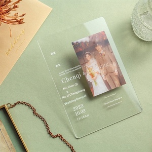 Invitations de mariage en acrylique Résonance, uniques en leur genre, avec illustrations dessinées à la main, créatives, haut de gamme, personnalisées avec photo - Product Image 4