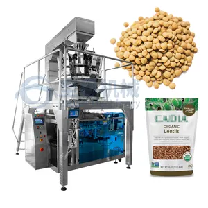 Pesage automatique Doypack Sachet d'emballage Sachet Granule Dates Fèves de soja vertes Lentille Grain Machine d'emballage