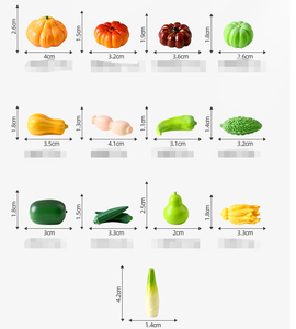 Casa de muñecas para niños, juego de comida, resina vegetal en miniatura, calabaza artificial realista, raíz de loto, pimienta, melón, okra, calabaza para bolsa ciega - Product Image 2