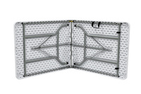 Table pliante d'extérieur portable en acier avec plateau rectangulaire en HDPE de 6 pieds, vente en gros