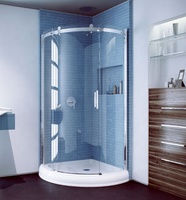 Douche d'angle en verre, clôture de salle de bains carrée avec plateaux de douche en plastique, 600mm, prix d'usine