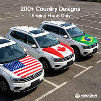 Housse de capot de voiture personnalisée avec drapeau américain, impression par sublimation rapide, imperméable, de qualité supérieure, pour la décoration de voiture