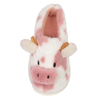 Mules décontractées en fourrure de vache et coton pour femme, usage domestique, automne-hiver, chaudes, en peluche épaisse, à bout fermé, antidérapantes
