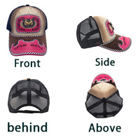 Gorra de Béisbol Unisex con Logo 3D de Metal Estilo Occidental, Gorra de Malla de Mezclilla y Lona Informal y Moderna para Pesca, Playa y Actividades al Aire Libre