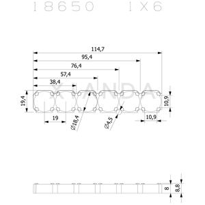 Manufacturer 18650 Wholesale <b>Plastic</b> Battery Holder Cylindrical Cells <b>Bracket</b> 1S6P for 18650 Battery Accessory - Product Image 2
