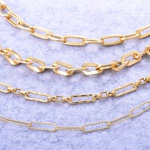 Chaîne épaisse de bordure en cuivre 18k en or 18k, avec Clip de papier, fait à la main, collier, accessoires pour la fabrication de bijoux, 10 pièces - Product Image 5