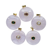 Pendentifs personnalisés en pierres précieuses naturelles, pendentifs en quartz rose, breloques tendance pour femmes, cadeaux d'anniversaire pour filles, vente en gros